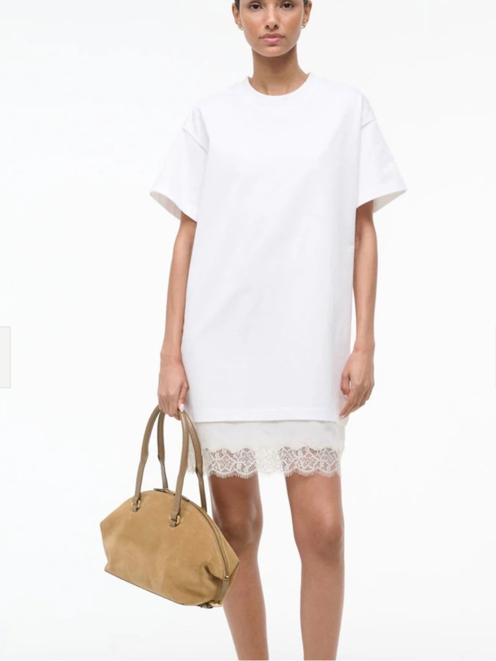STAUD GRIER DRESS IVORY